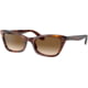 Ray-Ban RB2299 Lady Burbank Sunglasses - Women's, Clear Gradient Brown Lenses, Striped Havana, 52, RB2299-954-51-52