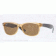 Ray-Ban New Wayfarer Sunglasses, 55mm, Honey Frame, Brown Crystal Lens, Polarized 945-57-5518