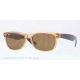 Ray-Ban RB2132 New Wayfarer Sunglasses, 55mm, Honey Frame, Brown Crystal Lens, Polarized 945-57-5518