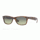 Ray-Ban New Wayfarer Sunglasses RB2132 894/76-5518 - Matte Havana Frame, Blue/Green Mirror Polarized Lenses