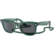 Ray-Ban RB2140 Original Wayfarer Sunglasses, Transparent Green Frame, Dark Grey Lens, 50, RB2140-6615B1-50