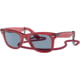 Ray-Ban RB2140 Original Wayfarer Sunglasses, Transparent Red Frame, Blue Lens, 50, RB2140-661456-50