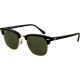 Ray-Ban RB3016 Clubmaster Sunglasses, Ebony/Arista Crystal Green Frame, 49 mm Diameter Lenses, W0365-4921