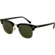 Ray-Ban RB3016 Clubmaster Sunglasses, Ebony/Arista Crystal Green Frame, 51 mm Diameter Lenses, W0365-5121