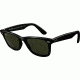 Ray-Ban RB2140F Sunglasses 901S-52 - Matte Black Frame, Crystal Green Lenses