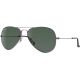 Ray-Ban Aviator Large Metal RB3025 Sunglasses, Gunmetal Frame, Crystal Green Polarized 58 mm Lenses, 004-58-5814