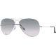 Ray-Ban Aviator Large Metal RB3025 Sunglasses, Silver Frame, Crystal Gray Gradient 55 mm Lenses, 003-32-5514