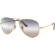 Ray-Ban RB3689 Aviator Metal ll Sunglasses - Men's, Clear Gradient Blue Lenses, Arista, 55, RB3689-001-GD-55