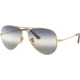 Ray-Ban RB3689 Aviator Metal ll Sunglasses - Men's, Clear Gradient Grey/Blue Lenses, Arista, 55, RB3689-001-GF-55