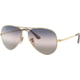 Ray-Ban RB3689 Aviator Metal ll Sunglasses - Men's, Pink Gradient Blue Lenses, Arista, 55, RB3689-001-GE-55
