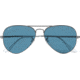 Ray-Ban RB3689 Aviator Sunglasses - Men's, Gunmetal, 55mm, Blue Lens, RB3689-004-S2-55