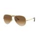 Ray-Ban RB3689 Aviator Sunglasses - Men's, Gold, Clear Gradient Brown Lens, RB3689-914751-62