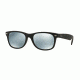 Ray-Ban Wayfarer RB2132 Sunglasses 622/30-55 - Rubber Black Frame, Green Mirror Silver Lenses