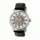 Reign Kahn Automatic Skeleton Dial Leather-Band Watch, Silver REIRN4303