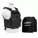Vism 2924 Series Plate Carrier Vest includes two BSC1012 Soft Ballistic Panels - Shooters Cut 10in X12in, Black BPCVPCV2924B-A