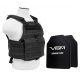 Vism 2924 Series Plate Carrier Vest w/ Two BSC1012 PE Hard Plates - Shooters Cut 10in X12in, Black BPCVPCV2924B-A