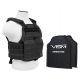 Vism 2924 Series Plate Carrier Vest w/ Two BSC1012 Soft Ballistic Panels - Shooters Cut 10in X12in, Black BSCVPCV2924B-A