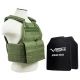 Vism 2924 Series Plate Carrier Vest w/ Two BSC1012 PE Hard Plates - Shooters Cut 10in X12in, Green BPCVPCV2924G-A