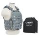 Vism 2924 Series Plate Carrier Vest w/ Two BSC1012 Soft Ballistic Panels - Shooters Cut 10in X12in, Digital Camo, BSCVPCV2924D-A