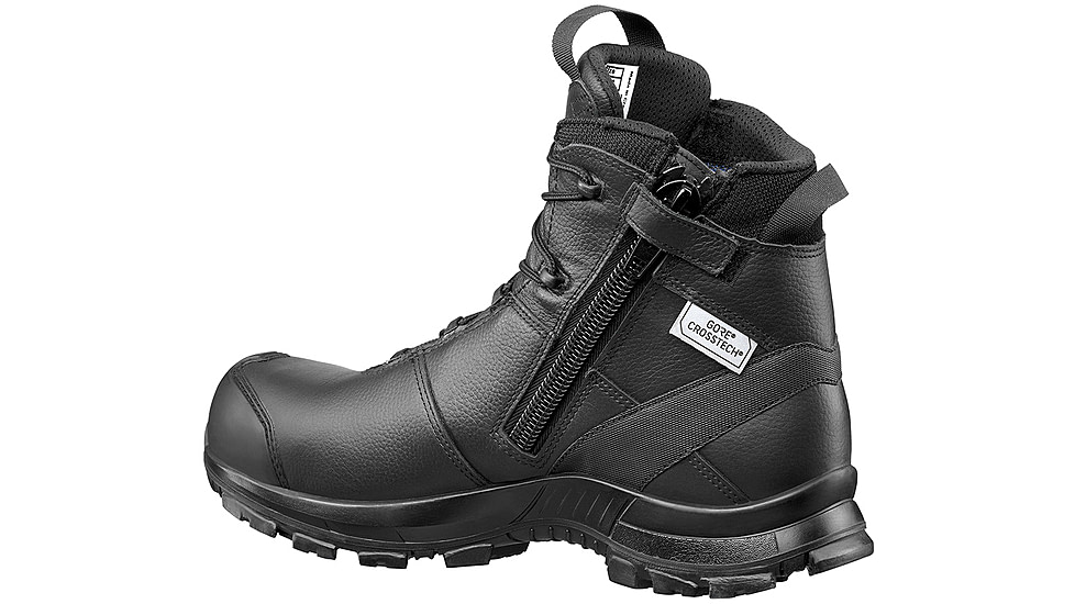 HAIX Black Eagle Safety 55 Mid, Side-Zip, Mens Boots, Black, 12 Medium, 620012M-12