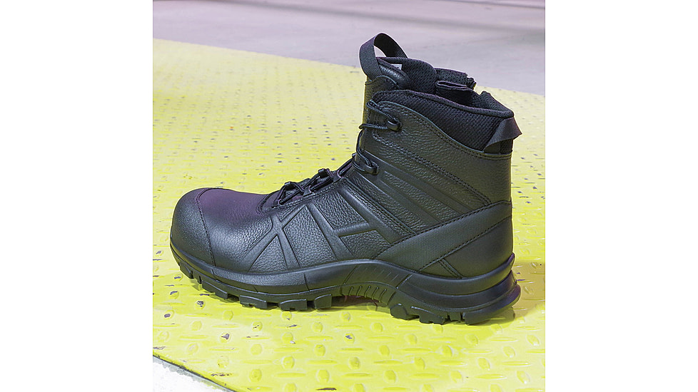 HAIX Black Eagle Safety 55 Mid, Side-Zip, Mens Boots, Black, 12 Medium, 620012M-12