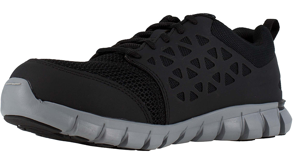Reebok Mens Sublite Cushion Work Athletic Oxford Shoes, Black, 10.5, RB4041-BLACK-10.5-MENS-M