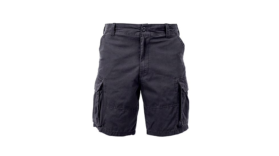 Rothco Vintage Solid Paratrooper Cargo Short, Black, Small, 2130-Black-S