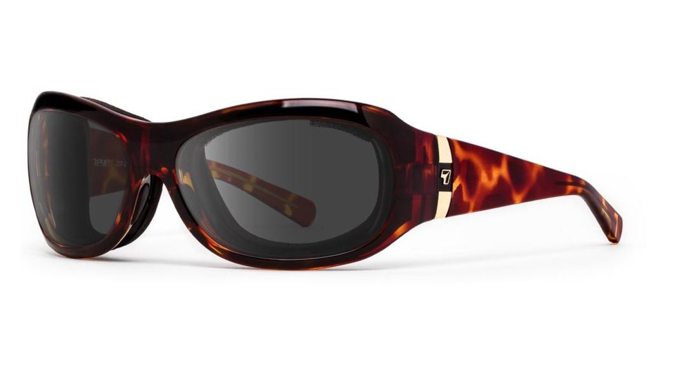 7Eye by Panoptix Womens AirShield Sedona Sunglasses, RX Ready, Light Tortoise Frame, SharpView Gray Lens, M-L 326041