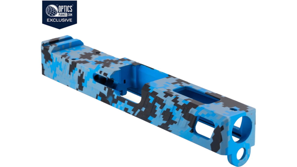 American Tactical Arms OPMOD ATA19 Badger Slide W/ Optic Cut, Glock 19, Gen 3, Blue Digital, SLD-ATA19-BDR-DIGI-BLUE-RMR