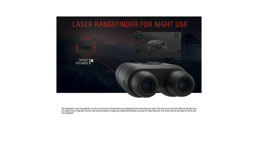 ATN BinoX 4K 4-16x40mm Smart Day/Night Rangefinder Binocular, Matte, Black, DGBNBN4KLRF