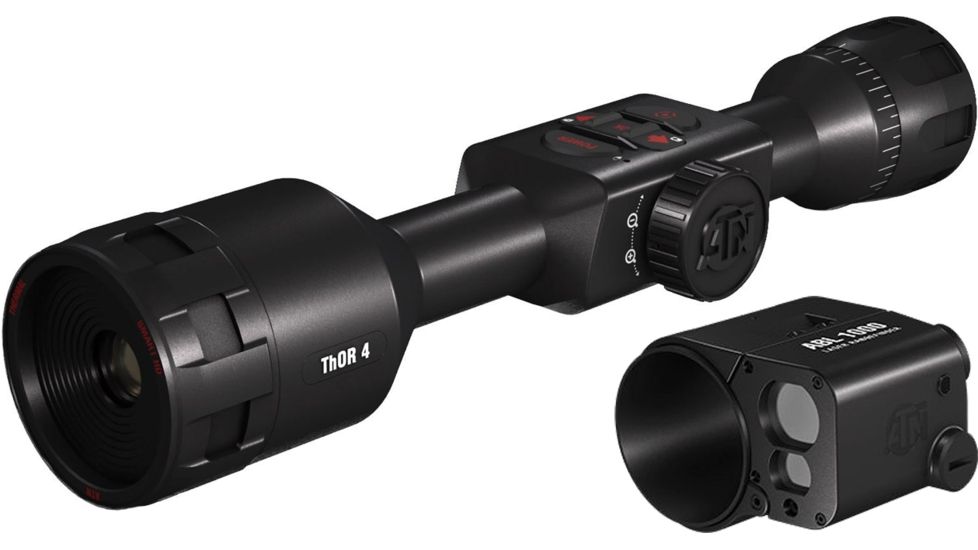 ATN ThOR 4 Thermal Smart HD Rifle Scope, 1-10x19mm, Black, w/ Ballistic Laser Kit, TIWST4641A-KIT1