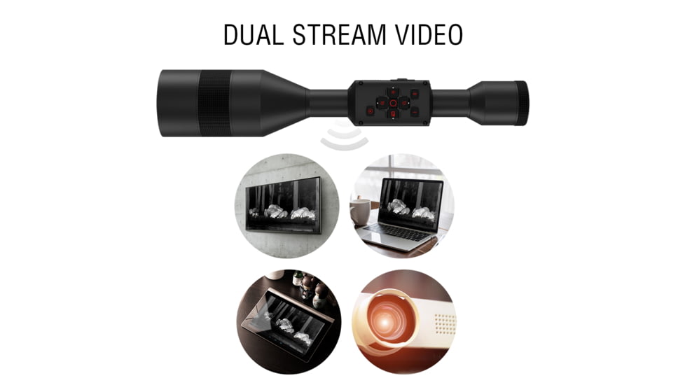 ATN Thor 5 XD LRF 4-40x 1280x1024 12 Micron Smart HD Thermal Rifle Scope, 30mm Tube w/ Xtreme Definition 1.3 Megapixel Sensor, Multiple Patterns &amp; Color Options Reticle, Black, TIWST51210LRF