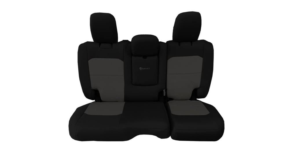 Bartact Jeep JLU Fold Down Armrest Seat Covers Rear Split Bench 2018 plus Wrangler 4 Door Tactical Series, Black/Graphite, JLSC2018RFBG