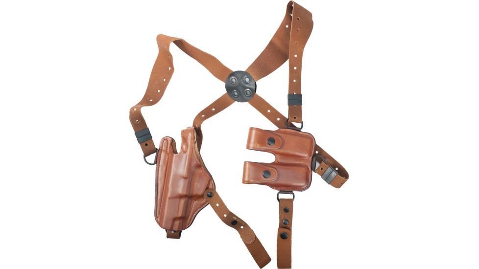 Bianchi X16 Agent X Shoulder Holster - Unlined - Plain Tan, Left Hand - Browning HiPower - 17375