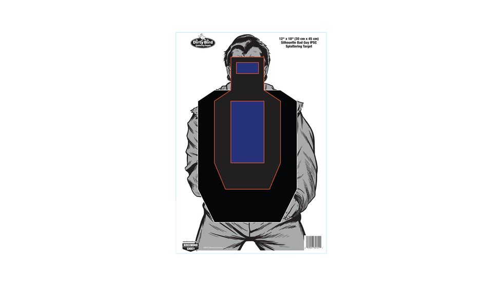 birchwood casey dirty bird bad guy ipsc target 12x18 inch 100 per