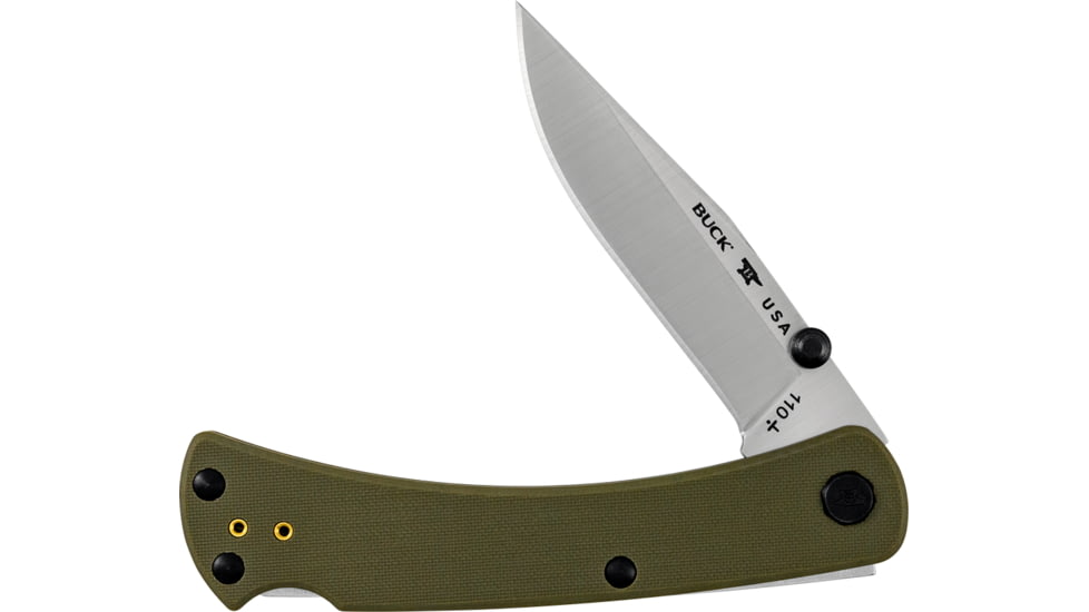 Buck Knives 110 Slim Pro TRX Knife, 3.75in, S30V Stainless Steel, Straight, G10, Satin, O.D. Green, 0110GRS3B/13262