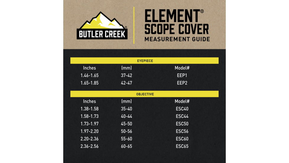 Butler Creek Element Scope Cap Objective Free Shipping