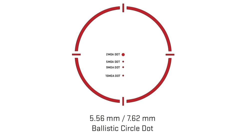 SIG SAUER Romeo8H Red Dot Sight, Ballistic Circle Dot, 0.5 MOA Adj, Side Battery, Hex Bolt Mount, Shroud, Black, NSN N, SOR81001