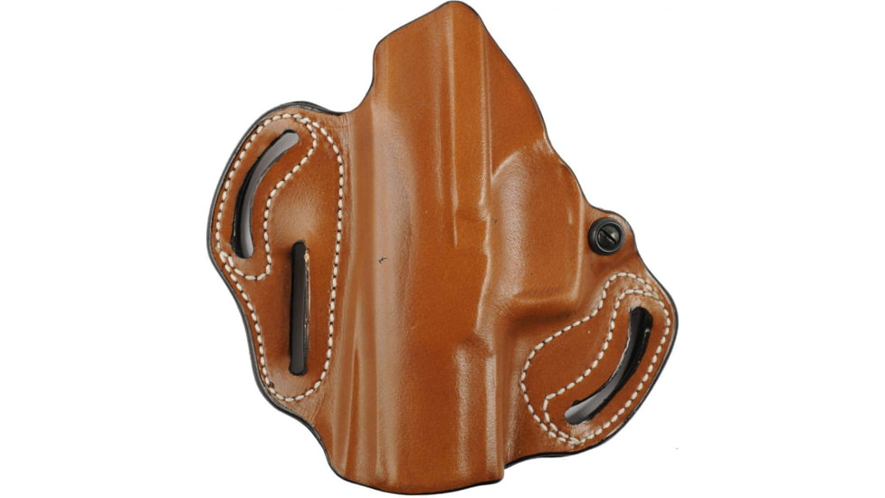 DeSantis Speed Scabbard Leather OWB Belt Holsters, Para P10, P12, Colt Officer, Defender, New Agent 45, Springfield EMP, Ultra CPT 3.5in, Kimber Ultra Carry, CDP, Right Hand, Plain, Tan, 002TA19Z0