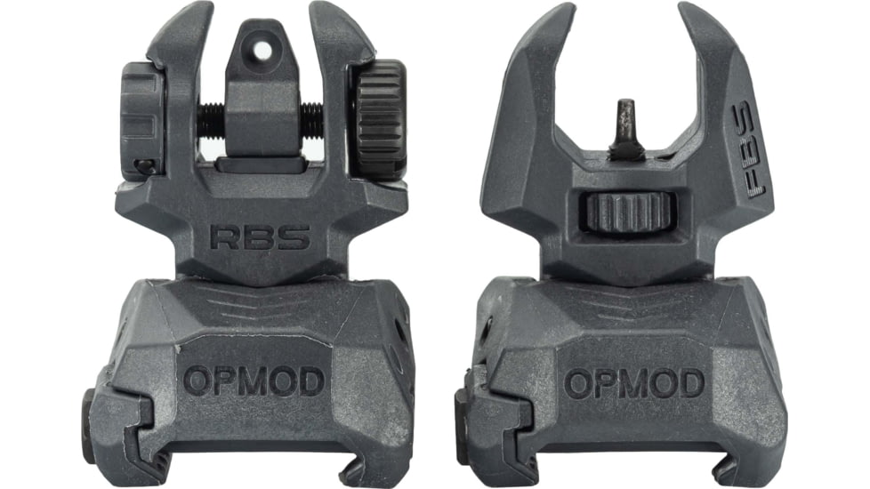 FAB Defense OPMOD Front And Rear Set Of Flip-Up Sights, Grey, FX-FRBSKIT-OPMOD Grey