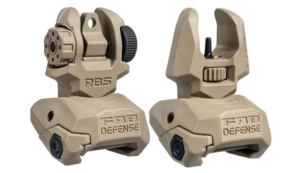 FAB Defense Top Mounted Deployable Front and Rear Sight, Flat Dark Earth, FX-FRBSKITT