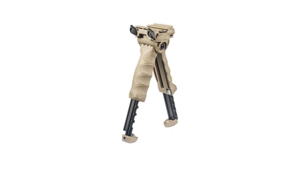 FAB Defense TPOD G2 FA Tactical Vertical Foregrip w/Integrated Adjustable Bipod, 1in Flashlight Adaptor, Flat Dark Earth, FX-TPODG2FAT