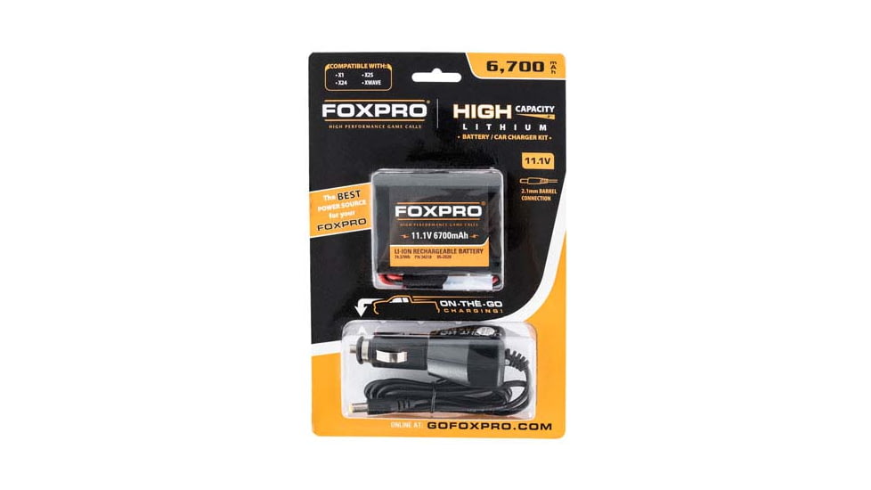 FoxPro High Capacity Battery and Car Charger 6,700 mAh, HIBATTCHG