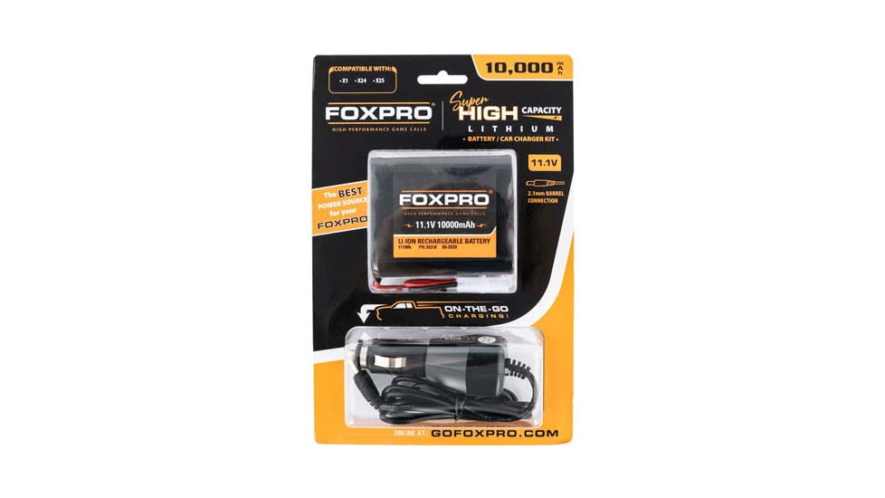 FoxPro Super High Capacity Battery and Car Charger 10,000 mAh, SUPBATTCHG