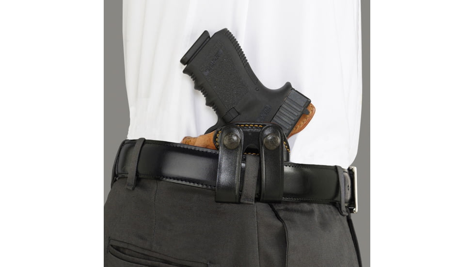 Galco Royal Guard 2.0 Leather IWB Holster, Glock 43/ 43X MOS/ 43X w/wo Red Dot, Right Hand, Rough Out Horsehide, Black, RG800RB