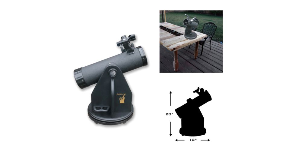 Galileo G-SPA 500mm x 80mm Table Top Dobsonian Reflector Telescope w/Smartphone Adapter, Black, NSN N, SS-G80DB