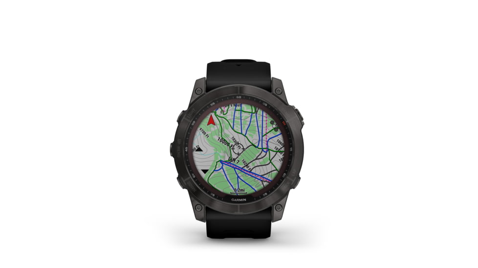 Garmin Fenix 7X Sapphire Solar Watch, Carbon Gray DLC Titanium Case, Black Band, 010-02541-10