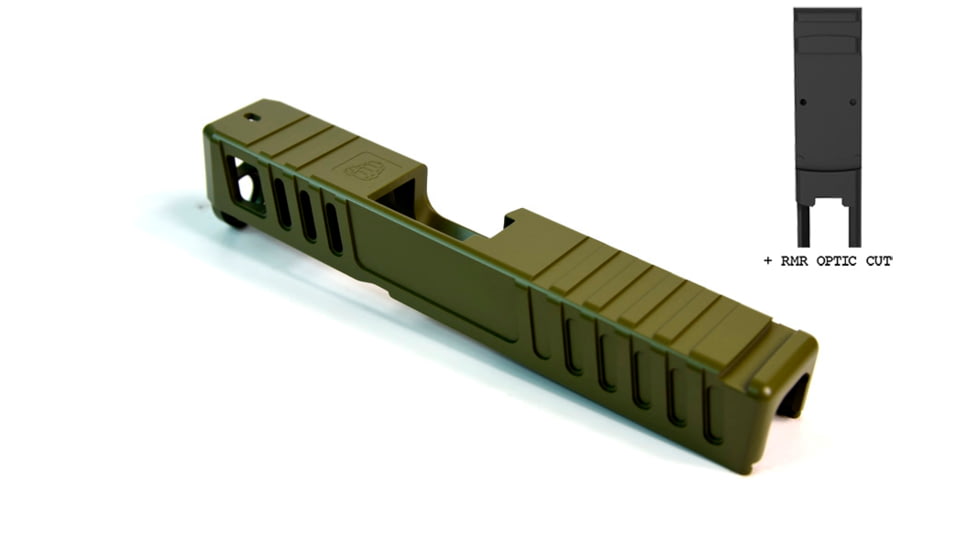 Gun Cuts Juggernaut Slide for Glock 26, Optic Cut, Noveske Bazooka Green, GC-G26-JUG-NBG-RMR