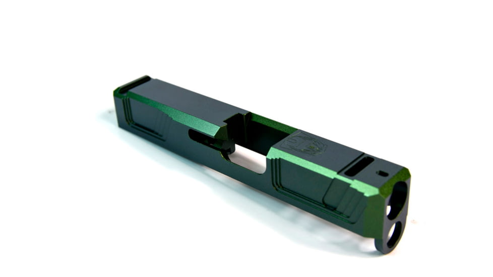 Gun Cuts Raider Slide for Glock 26, Optic Cut, Radioactive Green, GC-G26-RAI-RGR-RMR