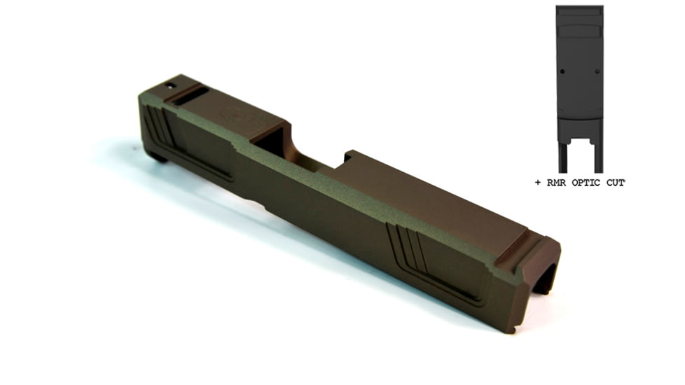 Gun Cuts Raider Slide for Glock 26, Optic Cut, Smoked Bronze, GC-G26-RAI-SBR-RMR